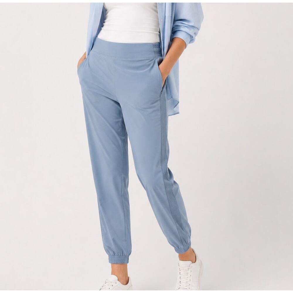 Athleta Brooklyn Lined Jogger Size 8 Tall Heron Blue Featherweight Stretch